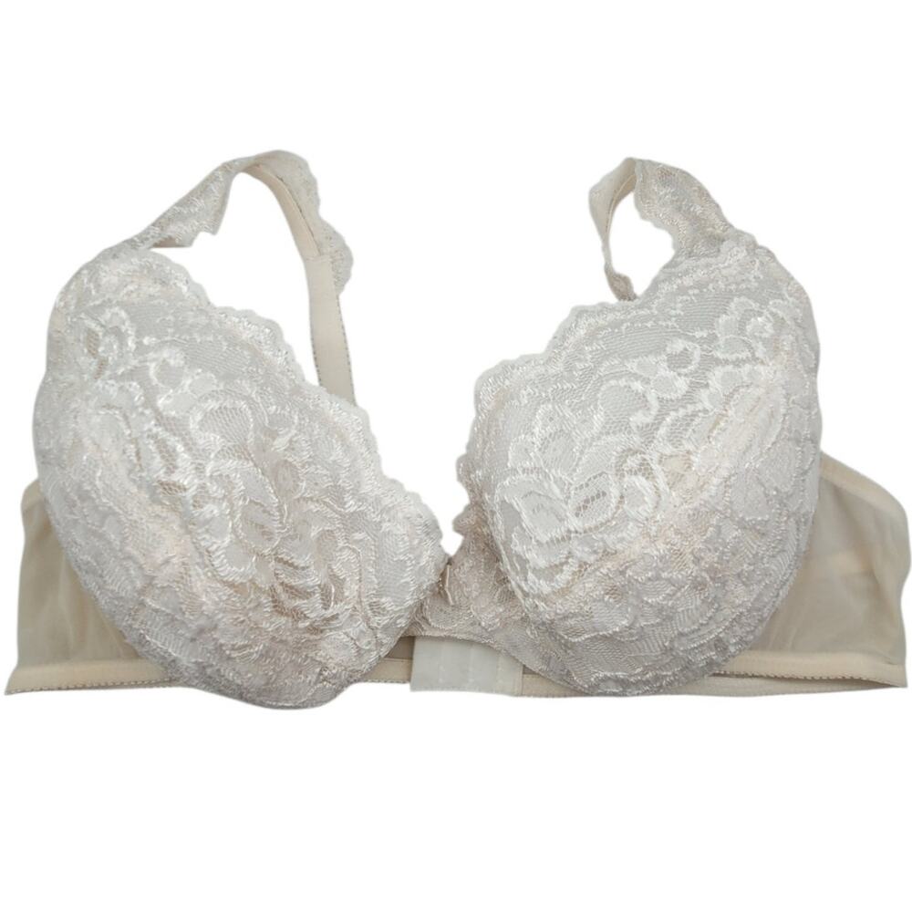 Y2K Fredericks White Lace Push Up Bra Bombshell Coquette Lingerie‎